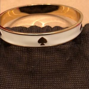 New Kate Spade cream/ivory and gold bangle w/pouch